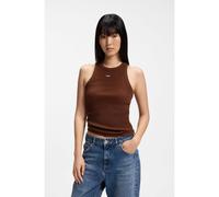HUGO Camiseta de tirantes de algodón elástico con etiqueta con logo azul - StyleEasy Tank_B, 50508857 Marrón XS
