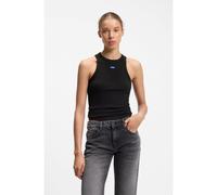 HUGO Camiseta de tirantes de algodón elástico con etiqueta con logo azul - StyleEasy Tank_B, 50508857 Negro XL