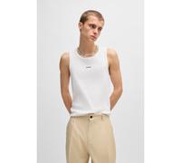 HUGO Camiseta de tirantes en canalé de algodón elástico con logo estampado - StyleDapota, 50542089 Blanco S