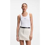 HUGO Camiseta de tirantes extra slim fit con logo estampado en relieve - StyleDamatank_B_1, 50572293 Blanco XS