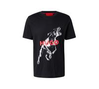 HUGO Camiseta 'Deyladec' arándano / negro / offwhite, Talla S