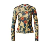 HUGO Camiseta 'Diralina' navy / curry / amarillo claro / rojo rubí, Talla XL