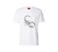 HUGO Camiseta 'Discorb' taupe / color barro / blanco S taupe / color barro / blanco