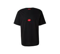 HUGO Camiseta de punto de algodón con logotipo estampado encerado - StyleDivis, 50546716 Negro S