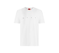 HUGO Camiseta de punto de algodón con detalle de logo - StyleDorosi, 50566086 Blanco L
