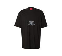HUGO Camiseta 'Duarms' gris claro / negro / offwhite, Talla XXL