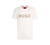 HUGO Camiseta 'Dulivio' beige oscuro / blanco XL EUR