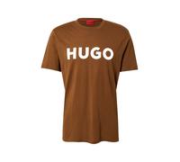 HUGO Camiseta 'Dulivio' caramelo / blanco M caramelo / blanco