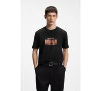 HUGO Camiseta en punto de algodón con ilustración estampada - StyleDurectee, 50566046 Negro XL