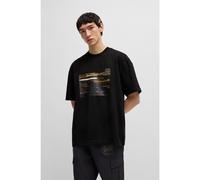 HUGO Camiseta HUGO x RB de punto de algodón con estampado de carreras - StyleDaveley_RB, 50545125 Negro M