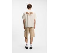 HUGO Camiseta loose fit para niños en algodón con ilustración de logo en la espalda - StyleNalono, 50509776 Natural L