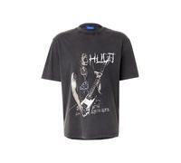 HUGO Camiseta 'Noctornix' greige / negro / blanco M greige / negro / blanco