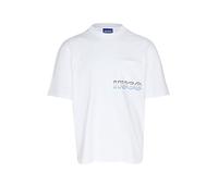 HUGO Camiseta de punto de algodón con bordado de logo sombreado - StyleNogoste, 50549120 Blanco L