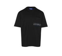 HUGO Camiseta de punto de algodón con bordado de logo sombreado - StyleNogoste, 50549120 Negro L