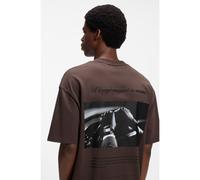 HUGO Camiseta oversize fit de algodón con detalles de la marca combinados - StyleDevrolo, 50568251 Marrón S
