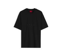 HUGO Camiseta oversize fit de algodón con detalles de la marca combinados - StyleDevrolo, 50568251 Negro L