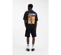 HUGO Camiseta oversize fit de algodón con gráficos de moteros y rosas - StyleDomans, 50564642 Negro M