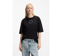 HUGO Camiseta oversize fit de algodón con logo Happy HUGO de estrás - StyleOversized _Tee_B_9, 50554940 Negro S