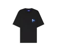 HUGO Camiseta unisex de punto de algodón con logo de corazón - StyleNalentinio, 50562727 Negro XS