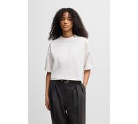 HUGO Camiseta recortada relaxed fit en punto de algodón con logo apilado - StyleDamelody, 50520187 Blanco L