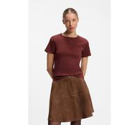 HUGO Camiseta regular fit con logo apilado bordado - StyleDeloris, 50512002 Marrón XS