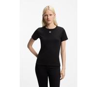 HUGO Camiseta regular fit con logo apilado bordado - StyleDeloris, 50512002 Negro S
