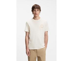 HUGO Camiseta regular fit de algodón con estampado de botón de jeans - StyleNemodo, 50572303 Natural L
