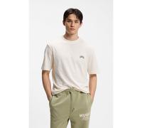 HUGO Camiseta regular fit de algodón con logo universitario - StyleNowboi, 50563916 Natural M