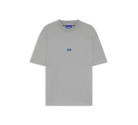 HUGO Camiseta regular fit de punto de algodón con parche de logotipo azul - StyleNieros, 50509991 Gris claro XS