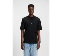 HUGO Camiseta regular fit de punto de algodón con parche de logotipo azul - StyleNieros, 50509991 Negro XXL