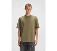HUGO Camiseta regular fit de punto de algodón con parche de logotipo azul - StyleNieros, 50509991 Oliva XS