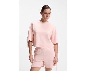 HUGO Camiseta relaxed fit con mangas fruncidas - StyleCASUAL_t-shirt, 50561045 Rosa claro XXL