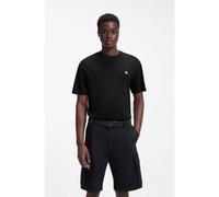 HUGO Camiseta relaxed fit de algodón interlock con hombros bordados - StyleDrostee, 50556580 Negro XL