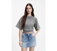 HUGO Camiseta relaxed fit de felpa de algodón con logo grabado - StyleDorlina_B_1, 50559463 Gris claro M