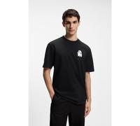 HUGO Camiseta relaxed fit en algodón con detalle gráfico inspirado en las películas de terror - StyleDicatiko, 50532325 Negro XS