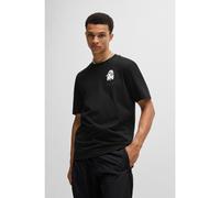 HUGO Camiseta relaxed fit en algodón con detalle gráfico inspirado en las películas de terror - StyleDicatiko, 50532325 Negro L