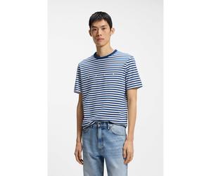 HUGO Camiseta relaxed fit en punto de algodón a rayas - StyleDemptee, 50563797 Blanco / Azul XXL