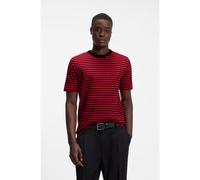 HUGO Camiseta relaxed fit en punto de algodón a rayas - StyleDemptee, 50563797 Negro / Rojo S