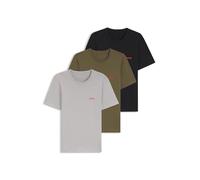 HUGO Paquete de tres camisetas de algodón con logo estampado - StyleT-SHIRT RN TRIPLET P, 50532811 Negro / Gris / Verde L