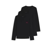 HUGO Paquete de tres camisetas interiores de algodón - StyleLS-SHIRT RN TRIPLET, 50492631 Negro M