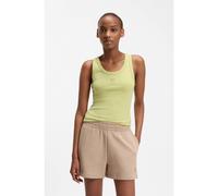 HUGO Camiseta sin mangas de algodón con logo apilado bordado - StyleDatamia, 50514489 Amarillo claro XL