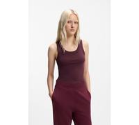 HUGO Camiseta sin mangas de algodón con logo apilado bordado - StyleDatamia, 50514489 Burdeos S