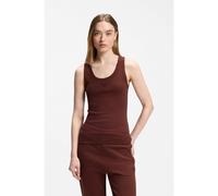 HUGO Camiseta sin mangas de algodón con logo apilado bordado - StyleDatamia, 50514489 Marrón XL