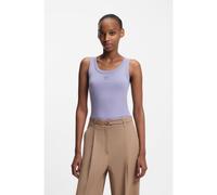 HUGO Camiseta sin mangas de canalé en mezcla de algodón con logo apilado bordado - StyleDatamia, 50514489 Luz púrpura L