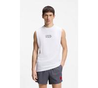 HUGO Camiseta sin mangas de punto de algodón con logo estampado - StyleRAY BEACH_TANK_LOOSE, 50555581 Natural XL