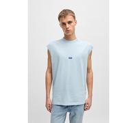 HUGO Camiseta sin mangas en punto de algodón con detalle de logo - StyleNavertz, 50509773 Celeste XXL
