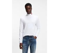 HUGO Camiseta slim fit de algodón con cuello medio con logo - StyleDerollo224_IN, 50568715 Blanco S