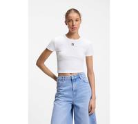HUGO Camiseta slim fit de algodón con logo bordado - StyleDelanor, 50512000 Blanco L