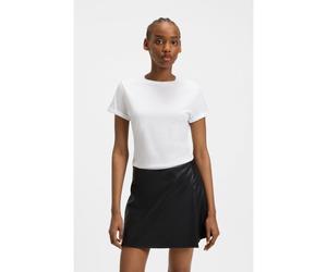 HUGO Camiseta slim fit de algodón con mangas vueltas - StyleThe Plain Tee, 50417212 Blanco L