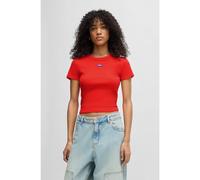 HUGO Camiseta slim fit de algodón elástico con etiqueta con logo azul - StyleBaby Tee_B, 50510749 Naranja XXL